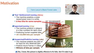 Yann Lecun’s Black Forest cake
8
Motivation
 
