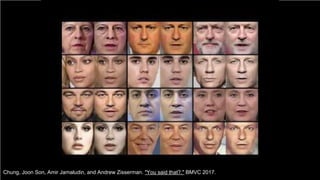 94Chung, Joon Son, Amir Jamaludin, and Andrew Zisserman. "You said that?." BMVC 2017.
 