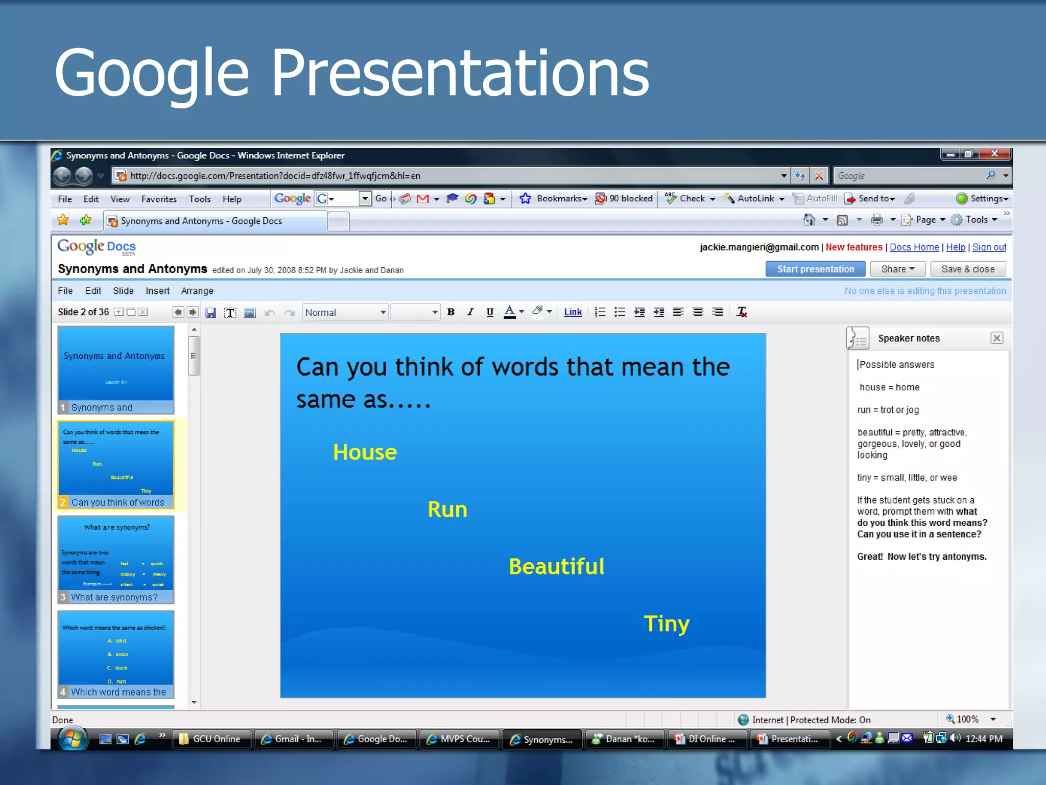 Google Presentations 