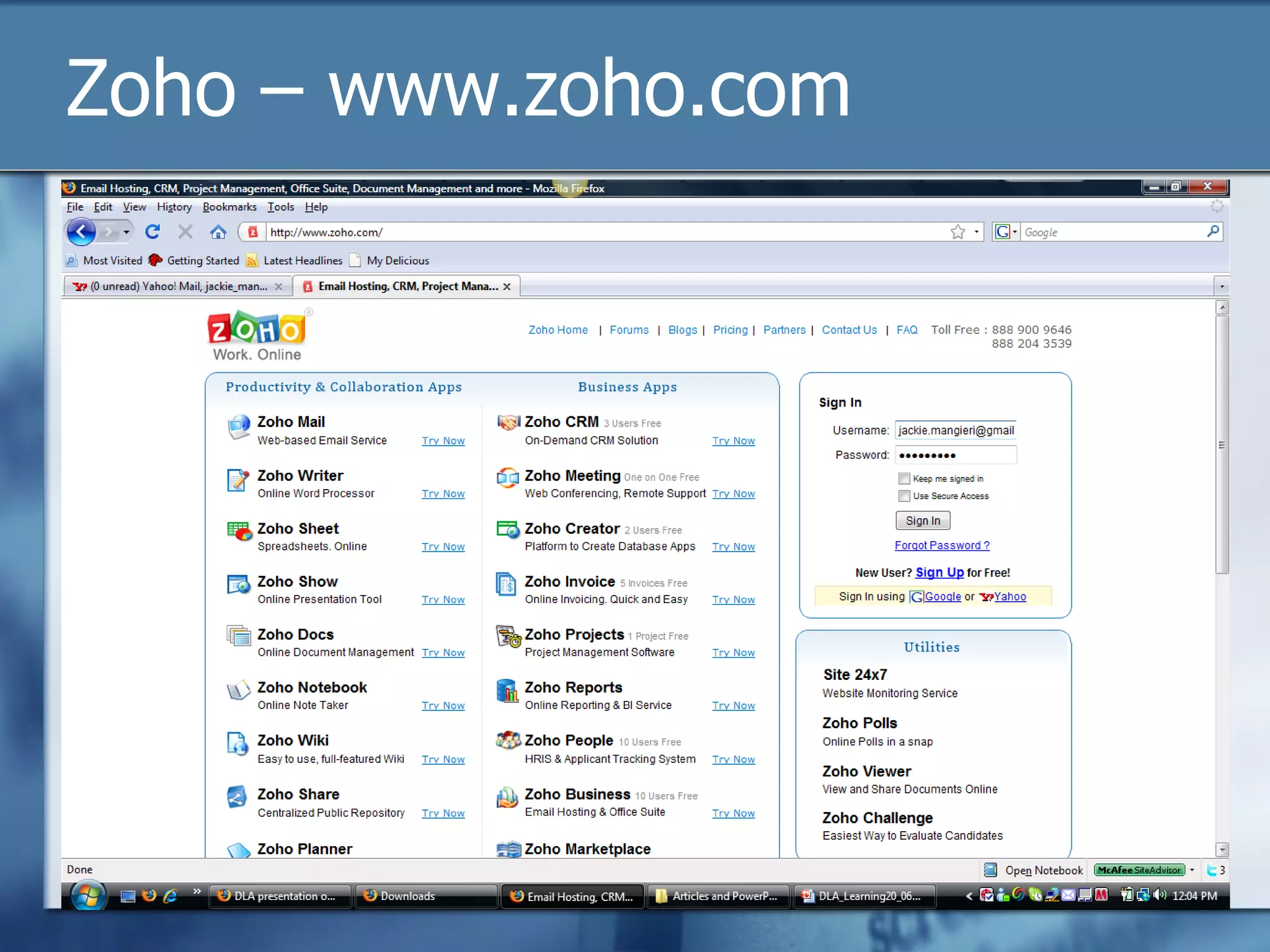 Zoho – www.zoho.com 