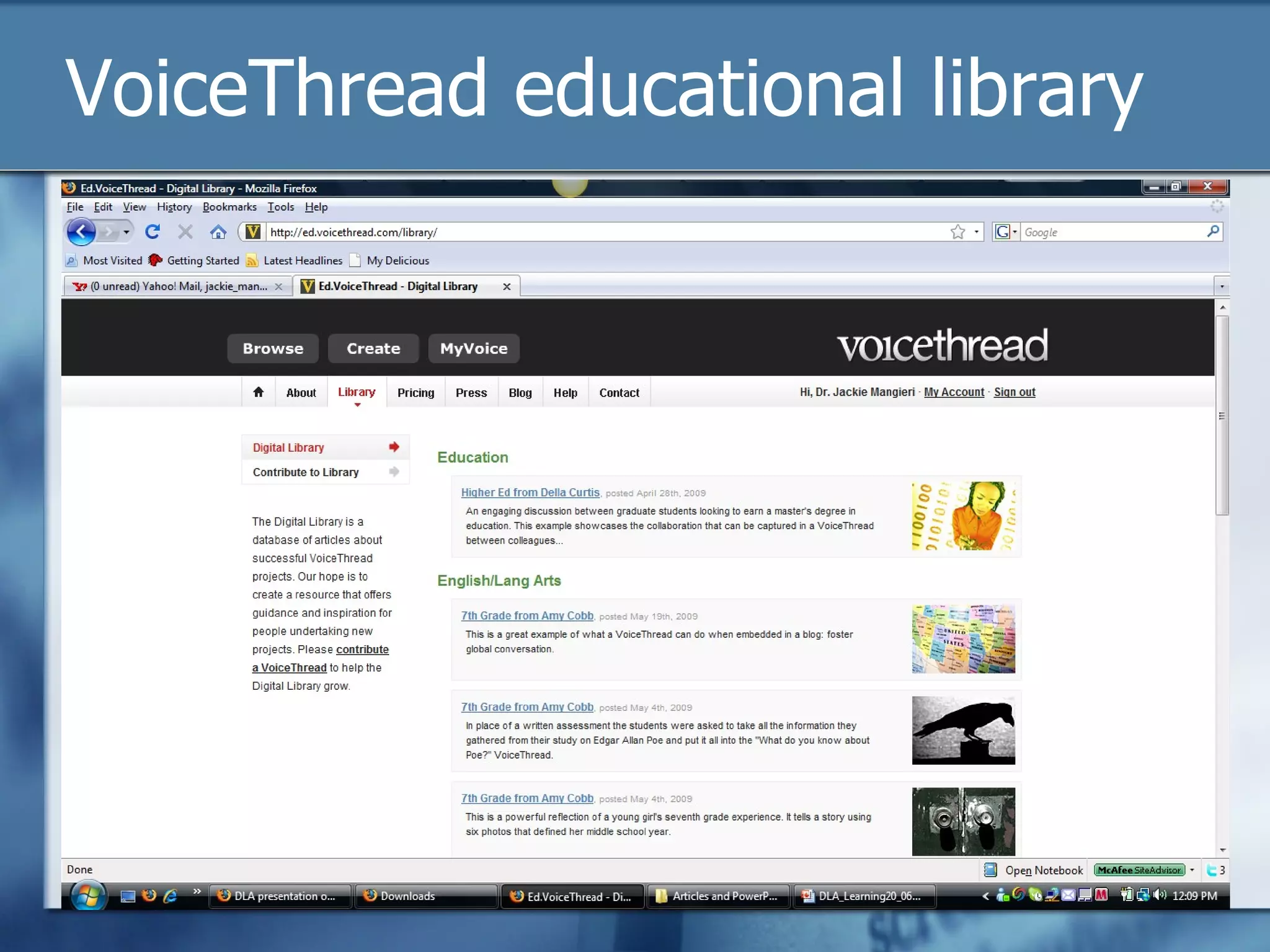 VoiceThread educational library 
