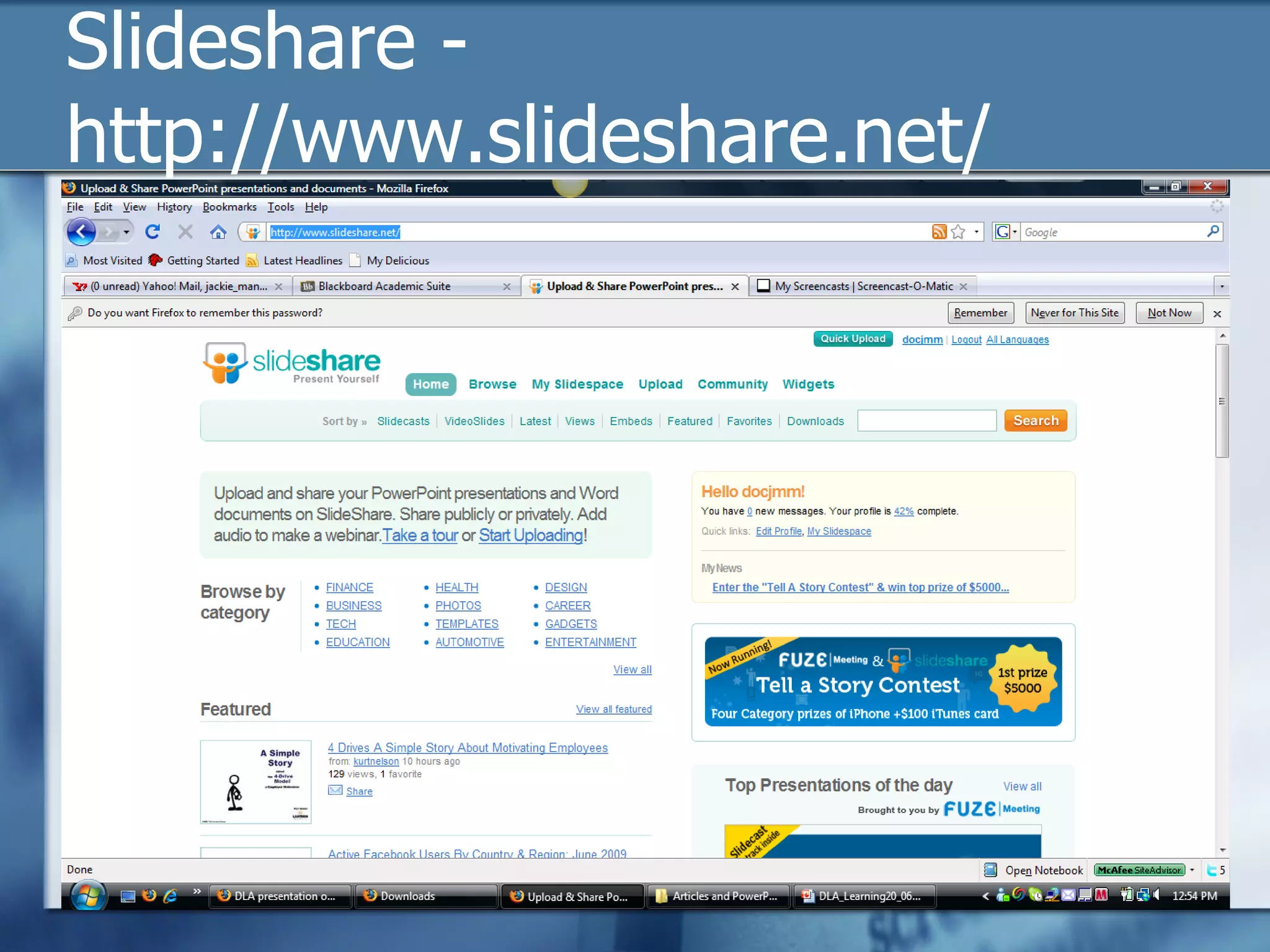Slideshare - http://www.slideshare.net/ 