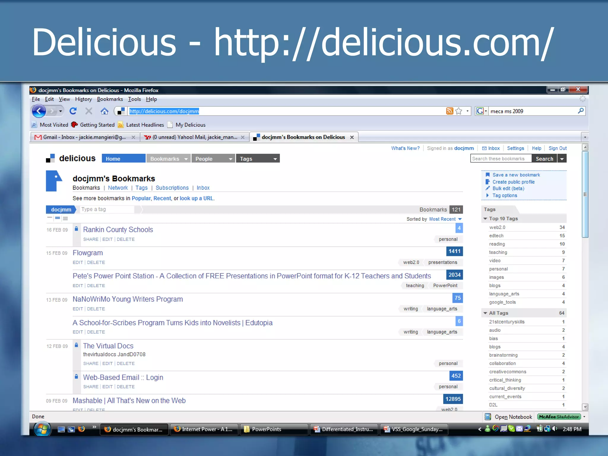 Delicious - http://delicious.com/ 