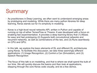 Keras: A versatile modeling layer for deep learning | PPTX