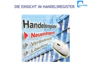 DIE EINSICHT IM HANDELSREGISTER

 