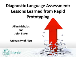 Diagnostic Language Assessment:
Lessons Learned from Rapid
Prototyping
Allan Nicholas
and
John Blake
University of Aizu
 
