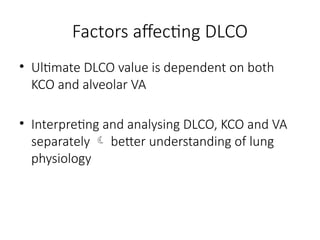 Diffusing Capacity Interpretaion Diffusion capacity of lung for carbon monoxide | PPTX