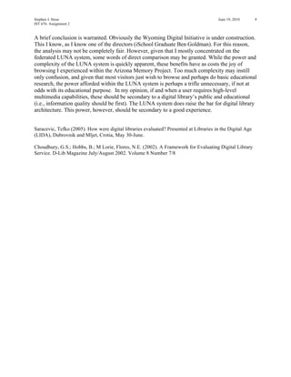 A comparison of two digital libraries based on pre-established criteria ...