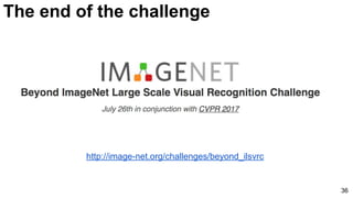 36
The end of the challenge
http://image-net.org/challenges/beyond_ilsvrc
 
