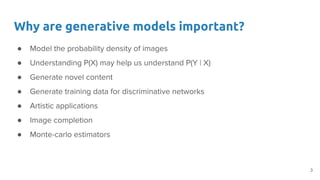 Why are generative models important?
●
●
●
●
●
●
●
3
 