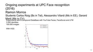 Deep Learning for Computer Vision: Face Recognition (UPC 2016) | PDF