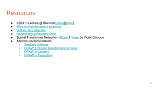 Deep Learning for Computer Vision: Attention Models (UPC 2016) | PDF