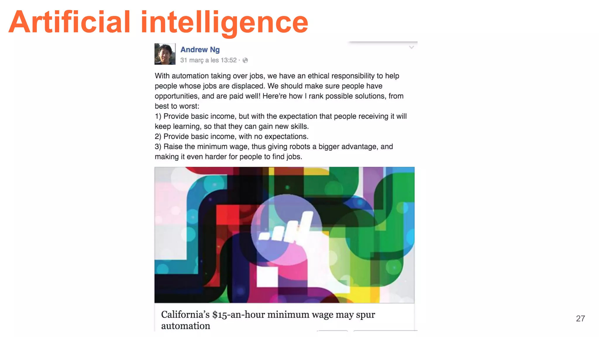 Artificial intelligence
27
 