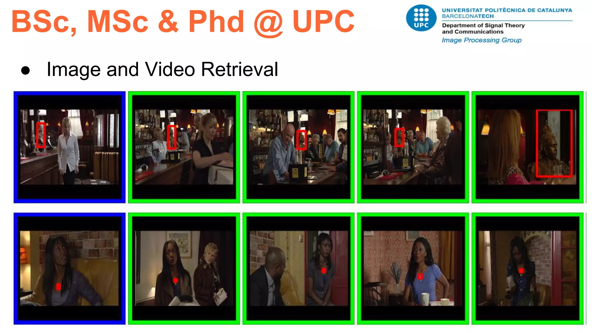 BSc, MSc & Phd @ UPC
48
● Image and Video Retrieval
 