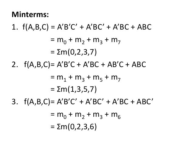 Sop Pos Minterm And Maxterm