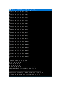 Karnaugh map program Assignment | DOCX