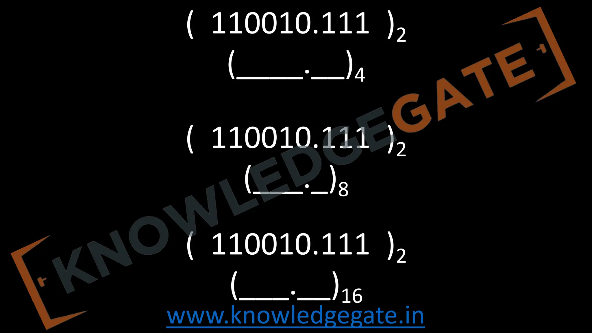 www.knowledgegate.in
( 110010.111 )2
(____.__)4
( 110010.111 )2
(___._)8
( 110010.111 )2
(___.__)16
 