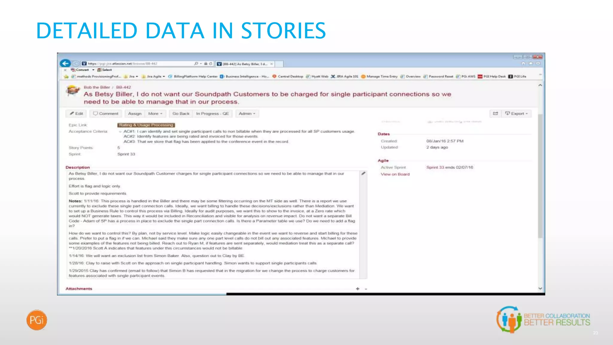 23
DETAILED DATA IN STORIES
 