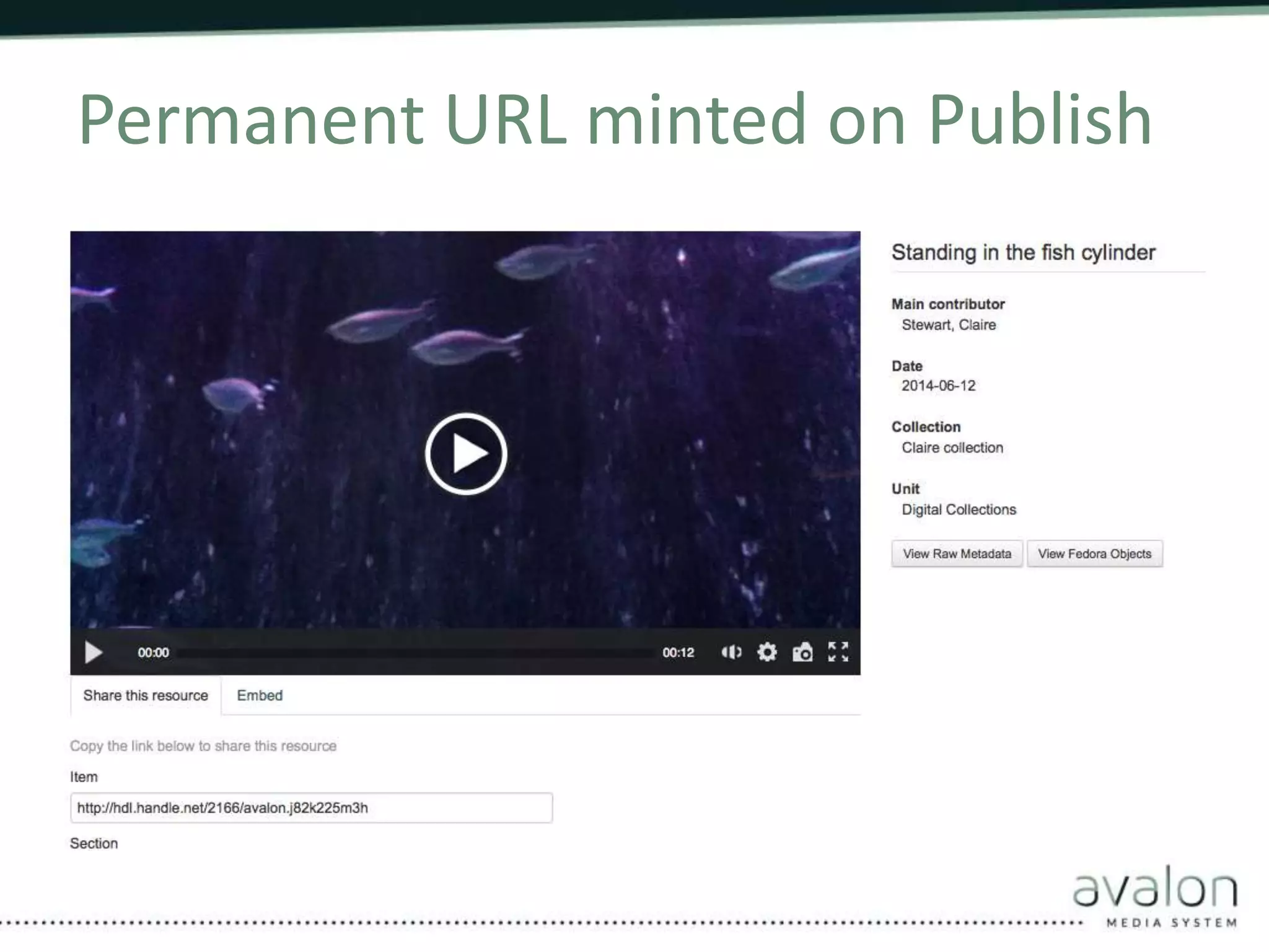 Permanent URL minted on Publish 
 