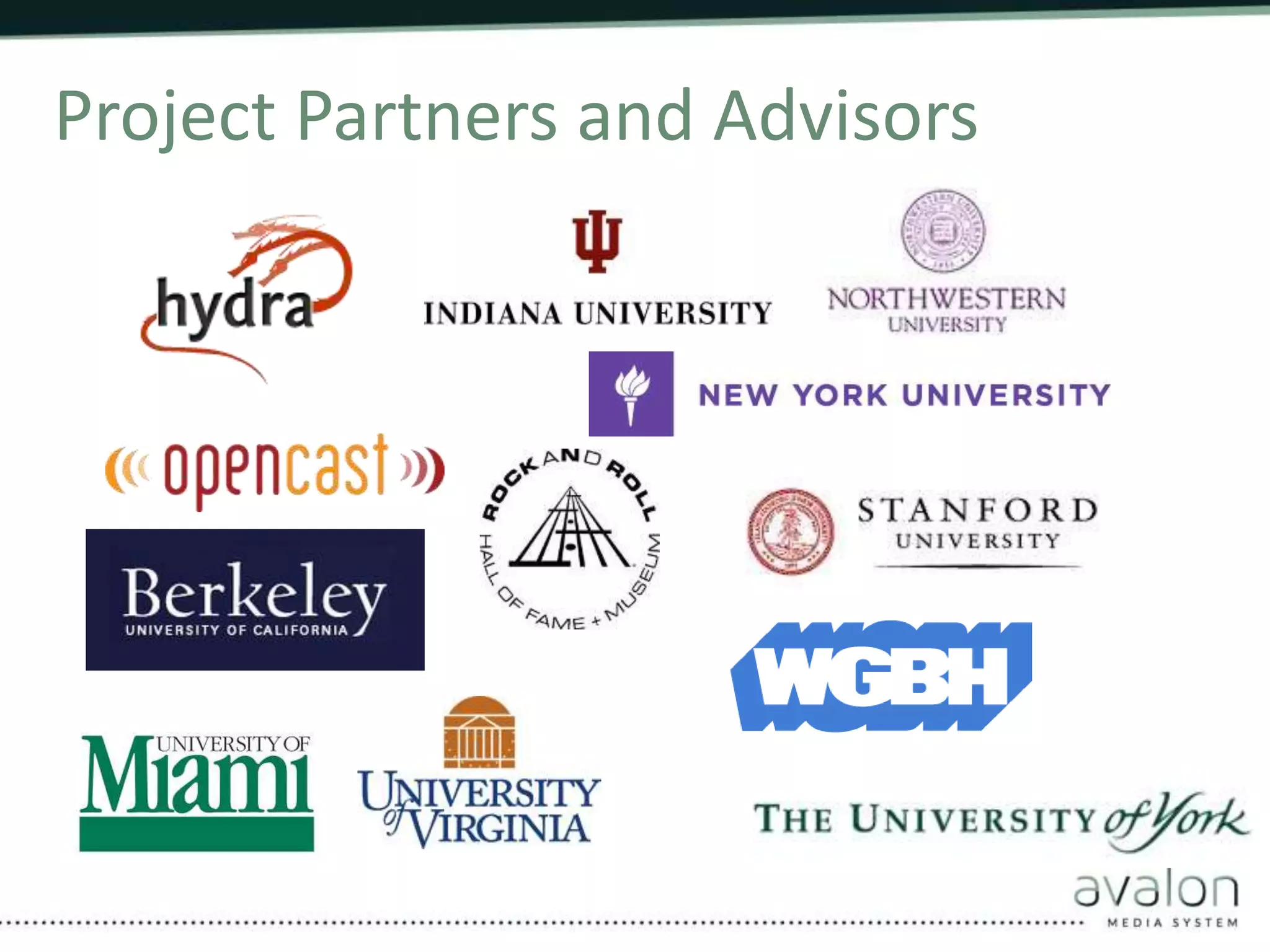 Project Partners and Advisors 
 