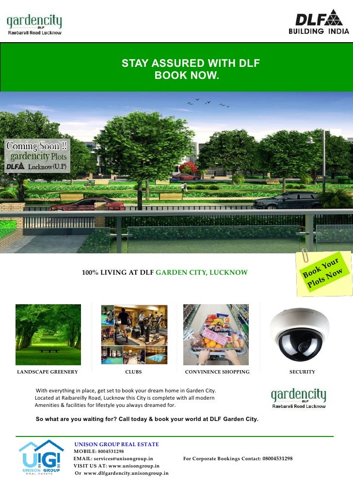 Dlf garden city lucknow,dlf garden city,dlf plots,dlf plots lucknow,dlf lucknow,unison group