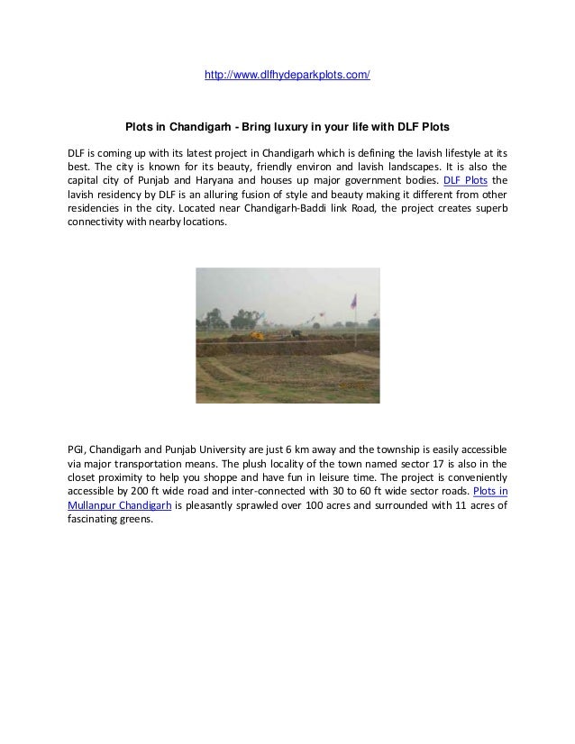 DLF Hyde Park PlotsPlots in Mullanpur