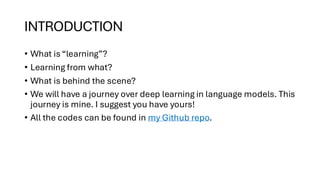Deep Learning for Large Language Models (LLMs): An Adventure by ...
