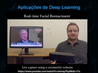 Aplicações de Deep Learning
https://www.youtube.com/watch?v=ohmajJTcpNk&t=17s
 