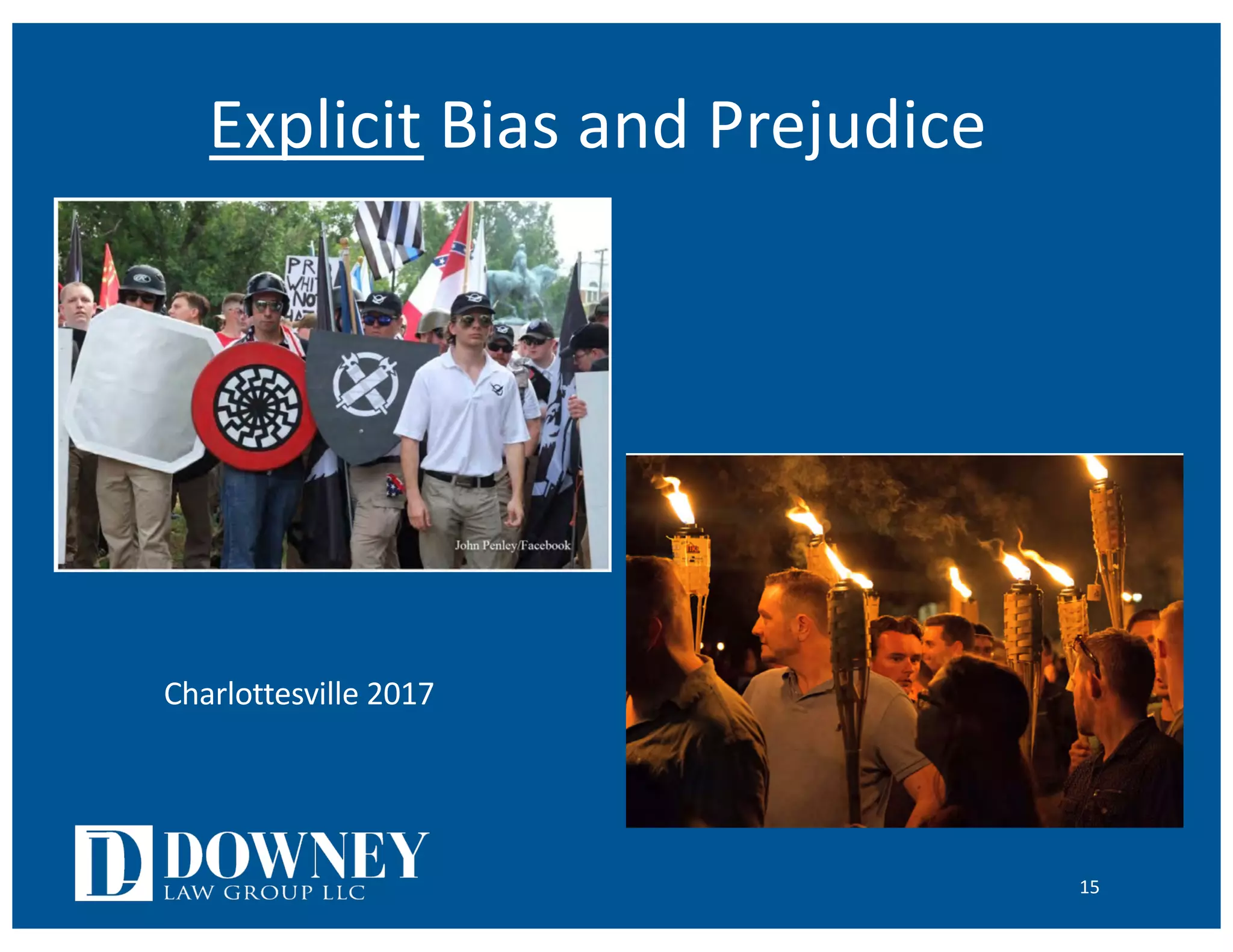 Explicit Bias and Prejudice
15
Charlottesville 2017
 