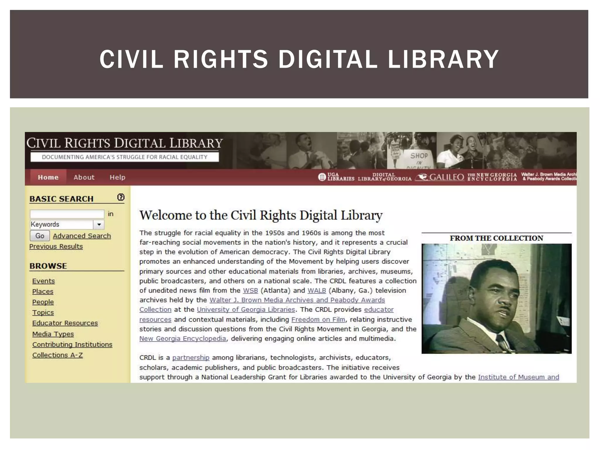 CIVIL RIGHTS DIGITAL LIBRARY
 