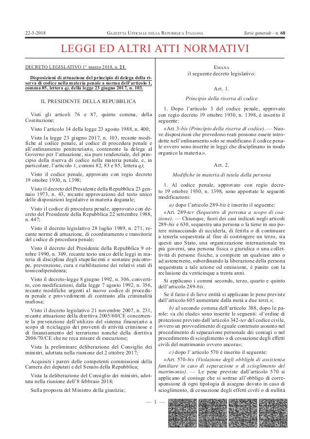 Dlgs 21 2018pdf