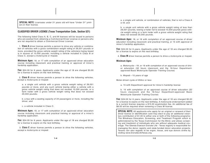 texas drivers license hand book