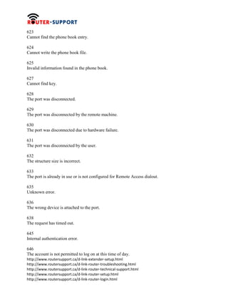 D link router_error_codes | PDF