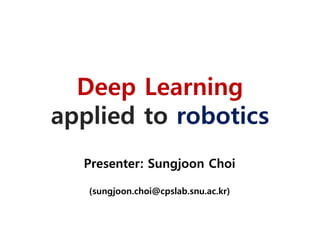 Deep Learning in Robotics | PPTX