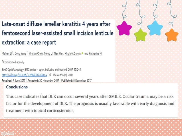 Diffuse Lamellar Keratitis (DLK) | PPT | Eye and Vision Conditions ...