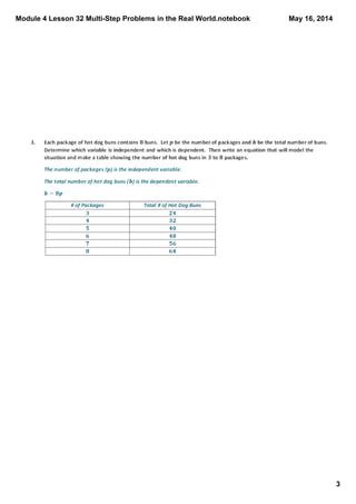 Module 4 Lesson 32 Multi­Step Problems in the Real World.notebook
3
May 16, 2014
 