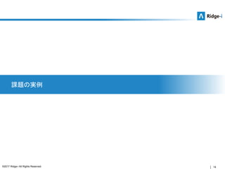 14©2017 Ridge-i All Rights Reserved.
課題の実例
 