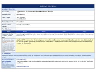 Ilaw Example DLL_GENERAL SCIENCE_WEEK2-Applications of Translational and Rotational ...