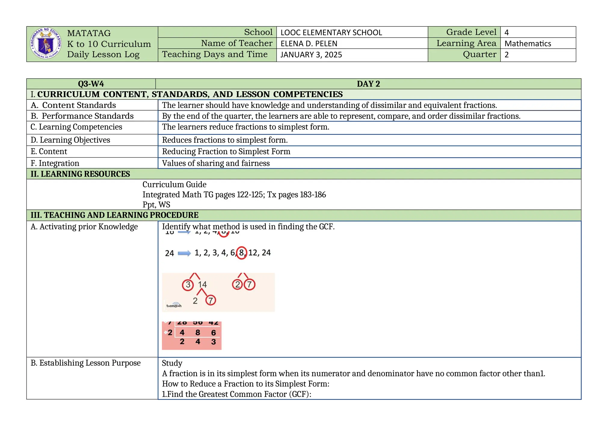 Daily Lesson Plan in Mathematics 4-Week 5 week | DOCX