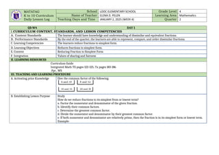 Daily Lesson Plan in Mathematics 4-Week 5 week | DOCX