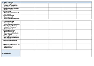 Daily Lesson Log Template for Deped Senior High School | DOCX