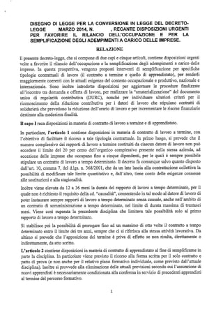 Governo Renzi, Il testo integrale del decreto lavoro