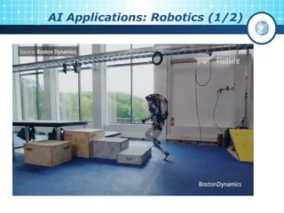 14
AI Applications: Robotics (1/2)
 
