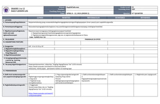 Lesson Plan in ESP for Quarter 4 Week 6 2 | DOCX