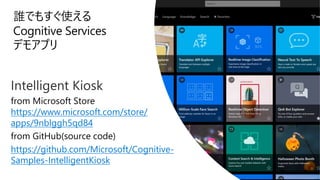 https://www.microsoft.com/store/
apps/9nblggh5qd84
https://github.com/Microsoft/Cognitive-
Samples-IntelligentKiosk
 