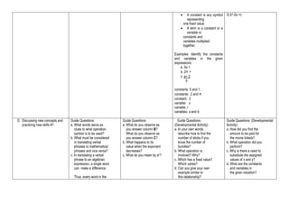DLL in Math 7 Week 3.docx | Educational Assessment | Education