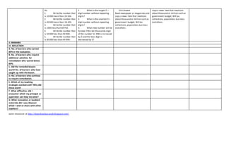 more resources at http://depedtambayanph.blogspot.com
do.
1. Write the number that
is 10 000 more than 24 656.
2. Write the number that
is 20 000 more than 18 459.
3. Write the number that
is 1000 less than 48 750.
4. Write the number that
is 10 000 less than 50 000.
5. Write the number that
is 30 000 less than 49 999.
1. What is the largest5 –
digitnumber without repeating
digits?
2. What is the smallest5 –
digitnumber without repeating
digits?
3. What new number will be
formed if the ten thousands digit
of the number 52 398 is increased
by 3 and the tens digitis
decreased by 5?
Enrichment
Read newspaper or magazines and
copy a news item that mentions
about thousand or million such as
government budget, BIR tax
collections,population,business
and others.
copy a news item that mentions
about thousand or million such as
government budget, BIR tax
collections,population,business
and others.
V. REMARKS
VI. REFLECTION
A. No. of learners who earned
80% in the evaluation.
B. No. of learners who require
additional activities for
remediation who scored below
80%.
C. Did the remedial lessons
work? No. of learners who have
caught up with the lesson.
D. No. of learners who continue
to require remediation.
E. Which of my teaching
strategies worked well? Why did
these work?
F. What difficulties did I
encounter which my principal or
supervisor can help me solve?
G. What innovation or localized
materials did I use./discover
which I wish to share with other
teachers?
 