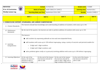 Daily Lesson Log of Grade 1 class ...... | DOCX