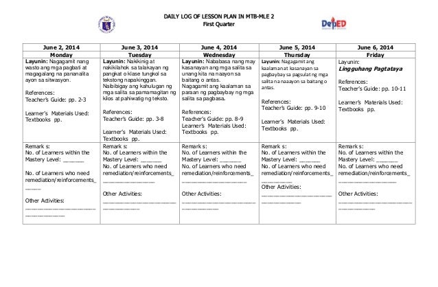 quarter 4 lesson daily log 2 Dll mtb quarter 4 lesson daily log 2 Dll mtb
