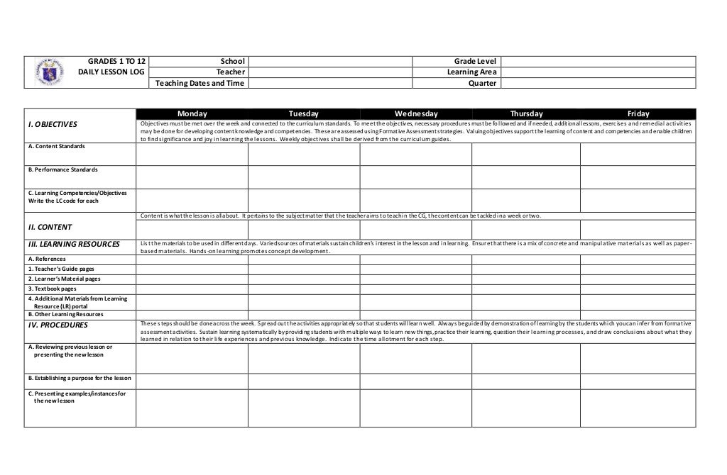 Dll Template Grades 1 To 12 english Dll Template Grades 1 To 12 english